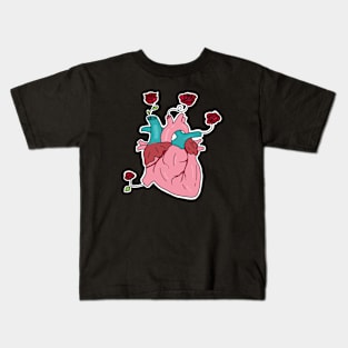 Floral anatomical heart Kids T-Shirt